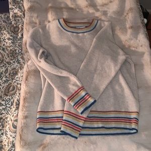 Madewell 100% Cashmere Color Stripe Crewneck Sweater
